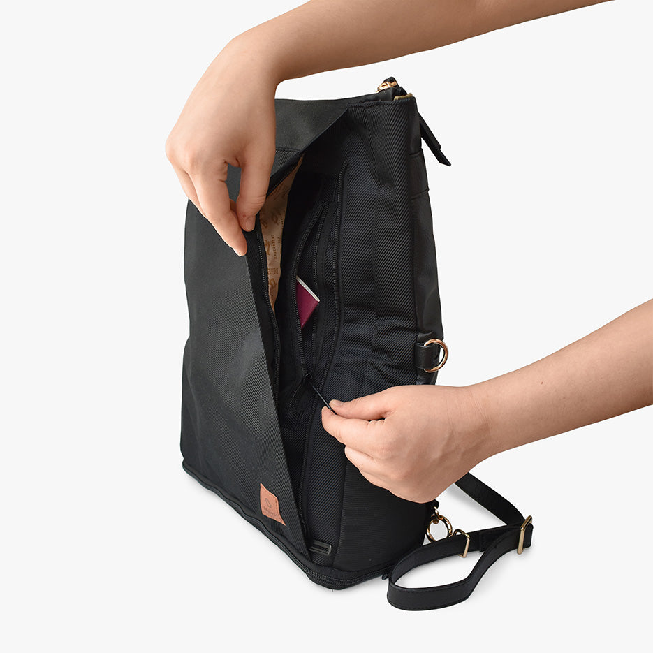 DAKOTA 3 in 1 Convertible Backpack Purse, Black-4